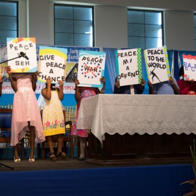 Children with Placards